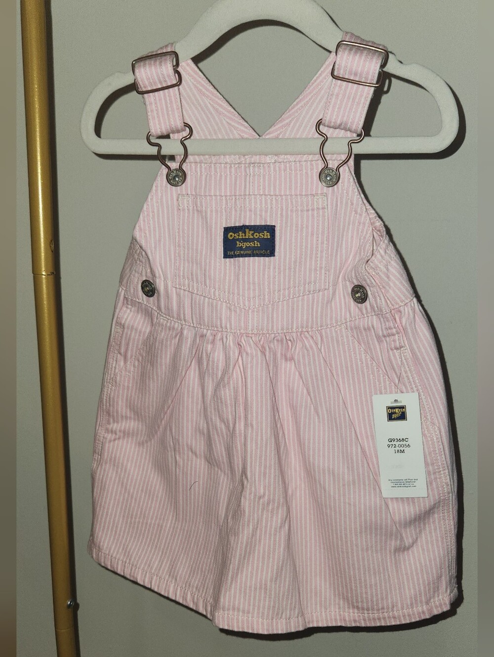 OshKosh B'gosh Pink Striped 18M Girls' Overall Dress